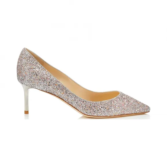 Jimmychoo/吉米周 紫色混色散色闪粉尖头高跟鞋  ROMY60KSZ051321