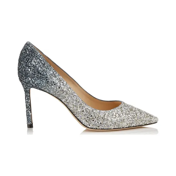 Jimmychoo/吉米周 火焰闪粉渐变面料尖头高跟鞋  ROMY85BRE0C6079