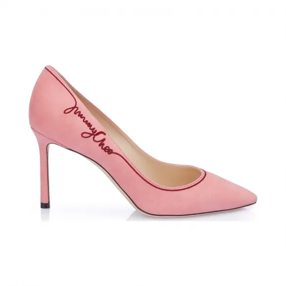 Jimmychoo/吉米周 香槟色Jimmy Choo拼接麂皮尖头高跟鞋  ROMY85JCD0C7637