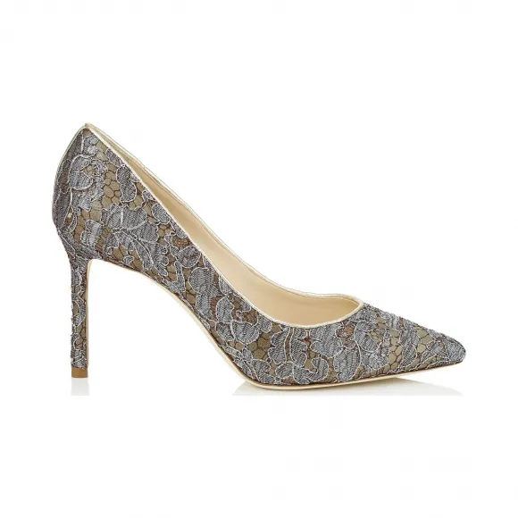 Jimmychoo/吉米周 Vino和Silver Love蕾丝尖头高跟鞋 ROMY85LLC0C5722