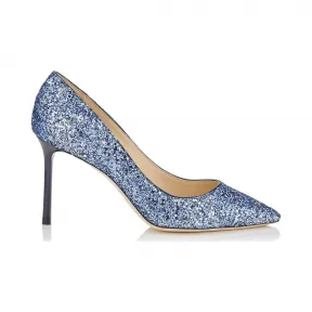 Jimmychoo/吉米周 钴色阴影粗闪粉布尖头浅口鞋 ROMY85SAO040807