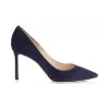 Jimmychoo/吉米周 海军蓝麂皮尖头高跟鞋 ROMY85SUE040014