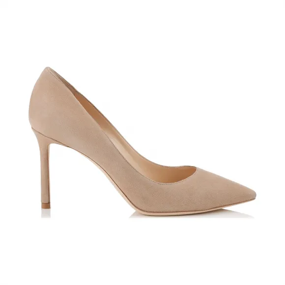 Jimmychoo/吉米周 裸色麂皮尖头高跟鞋  ROMY85SUE120008