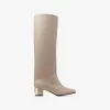 Jimmychoo/吉米周 RYDEA45-石色及膝靴 RYDEA45NAP100024