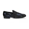 Jimmychoo/吉米周 统一的蓝色迷彩闪光天鹅绒拖鞋 SLOANECVT041131