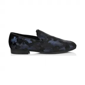 Jimmychoo/吉米周 统一的蓝色迷彩闪光天鹅绒拖鞋 SLOANECVT041131