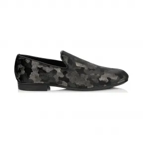 Jimmychoo/吉米周 炮铜色迷彩闪光天鹅绒拖鞋 SLOANECVTRR0006