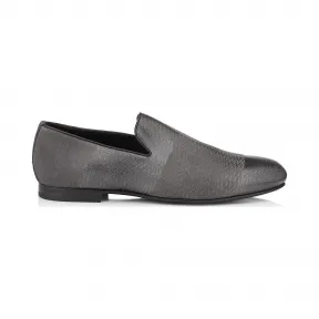 Jimmychoo/吉米周 黑色和青铜色金属色条纹绒面革拖鞋 SLOANEEUD000735