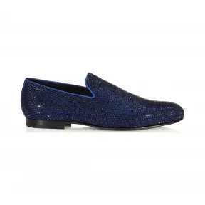Jimmychoo/吉米周 统一蓝色迷你热固水晶拖鞋 SLOANEMFX041131