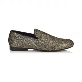 Jimmychoo/吉米周 金色金属小马织物拖鞋 SLOANETOAOO0022