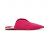 Jimmychoo/吉米周 莓红色麂皮平底穆勒鞋  TAHLAFLATSUE060004