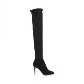 Jimmychoo/吉米周 黑色弹力绒面革过膝靴 TONIDSD000074