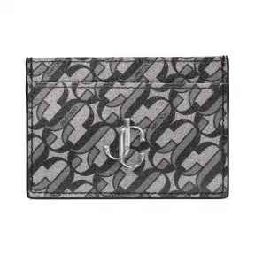 Jimmychoo/吉米周 品牌 logo 字母黑色/银色闪粉皮卡夹  UMIKARJC000087
