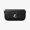 Jimmychoo/吉米周 AVENUE MINI SHOULDER-JC 徽章饰黑色皮革迷你单肩包 VARENNEMINISHLDRDAH001463
