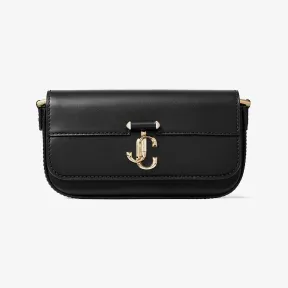 Jimmychoo/吉米周 AVENUE MINI SHOULDER-JC 徽章饰黑色皮革迷你单肩包 VARENNEMINISHLDRDAH001463