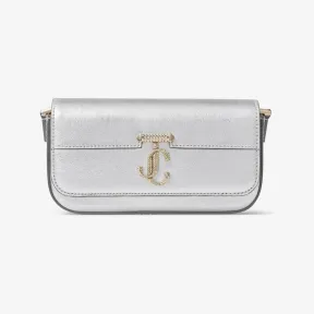Jimmychoo/吉米周 AVENUE MINI SHOULDER-JC 徽章饰银色金属感纳帕革迷你单肩包 VARENNEMINISHLDRJHS0C1642