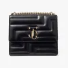 Jimmychoo/吉米周 AVENUE QUAD-浅金色JC徽章饰黑色绗缝单肩包 VARENNESHOULDERNBA001463