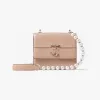 Jimmychoo/吉米周 AVENUE QUAD/XS-珍珠肩带芭蕾粉色牛犊纹皮单肩包 VARENNESHOULDERXSRAM112449