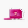 Jimmychoo/吉米周 AVENUE QUAD/XS-珍珠肩带桃红色缎面单肩包 VARENNESHOULDERXSRAO112564