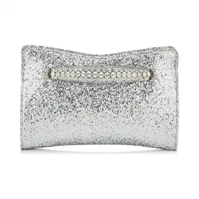 Jimmychoo/吉米周 银色太空闪粉面料手拿包  VENUSCIGAA0009