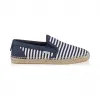 Jimmychoo/吉米周 均匀的蓝色和超白色条纹棉布帆布鞋 VLADCON0C1526