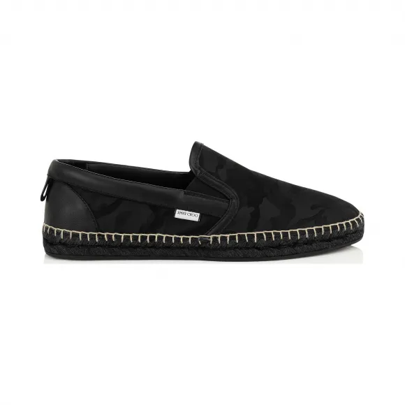 Jimmychoo/吉米周 黑色闪亮迷彩尼龙帆布鞋 VLADHCY010003