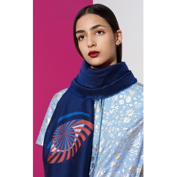 凯卓/Kenzo 深蓝色 围巾 F758EU740JED.77.TU