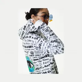 凯卓/Kenzo 女士 白色 连帽衫 地球连帽衫 F762SW886998.01.L