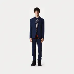 凯卓/Kenzo 男士 深海蓝色 裤子 弹力羊毛长裤 F765PB4011AA.75.4436