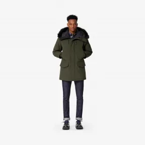凯卓/Kenzo 黑色卡其色 羽绒服 长款连帽派克大衣 F965OU2611NK.51.L