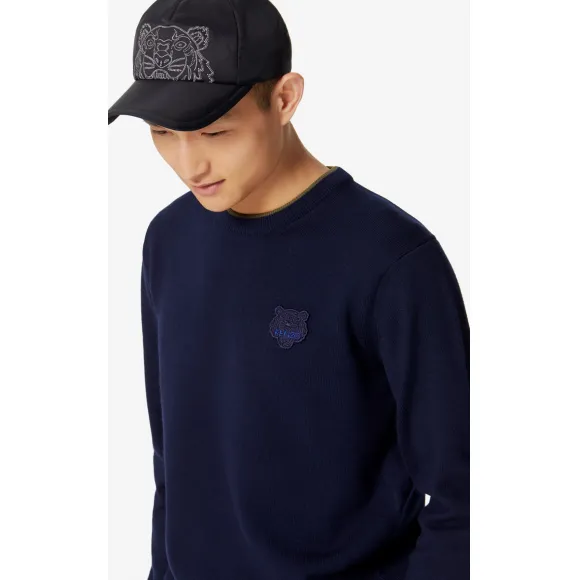 凯卓/Kenzo 海军蓝 开衫 羊毛老虎跳线 F965PU2023AB.76.L