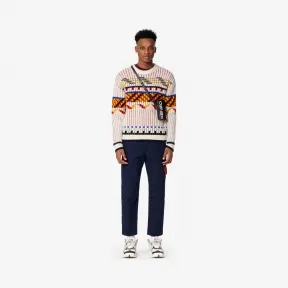 凯卓/Kenzo 白色 开衫 秘鲁羊毛套头衫 F965PU2123DC.03.L