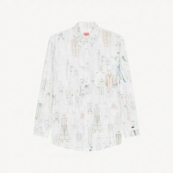 凯卓/Kenzo 'KENZO Sketch' casual shirt FC65CH4089E2.MU.39
