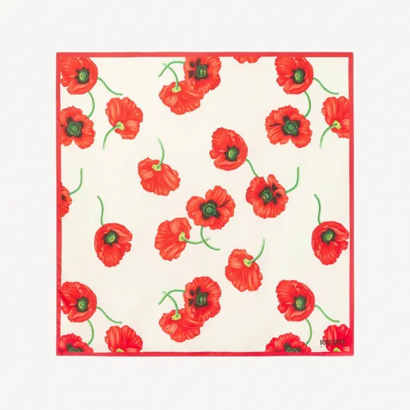凯卓/Kenzo 'KENZO Poppy' large silk square scarf FC68EW320PFD.01.TU