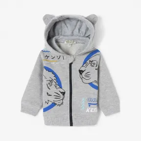 凯卓/Kenzo 男孩 中灰 连帽衫 老虎朋友连帽衫 L76Z17517G01.96.12M