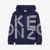 凯卓/Kenzo 男孩 海军蓝 连帽衫 徽标拉链运动衫 L96P17568G02.76.10A