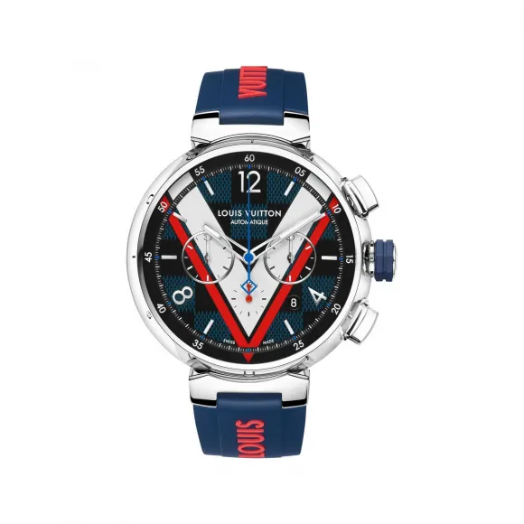 路易威登/Louis Vuitton(LV) 男士 TAMBOUR DAMIER COBALT 计时腕表.46 毫米 QBB110