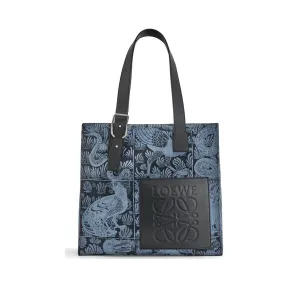 罗意威/Loewe Buckle Tote Tiles BagIndigo/Black 303.27.Z62