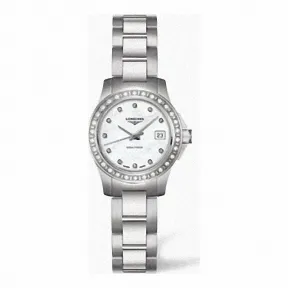 浪琴/Longines 康卡斯系列 石英 精钢 镶钻 女表 L3.158.0.89.6