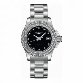 浪琴/Longines 康卡斯系列 自动机械 精钢 镶钻 女表 L3.180.0.57.6