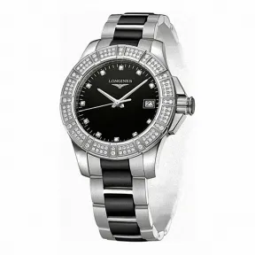 浪琴/Longines 康卡斯系列 石英 精钢 镶钻 女表 L3.280.0.57.7