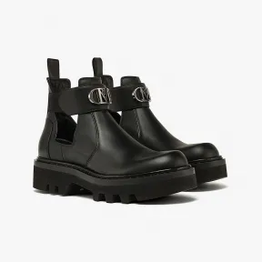 MCM 女士 Mode Travia 小牛皮镂空踝靴 MESDSLD06BK038