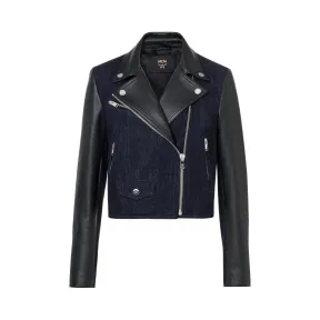 MCM 女士丹宁布及皮革骑士外套 MFJ9SMM06HD00M
