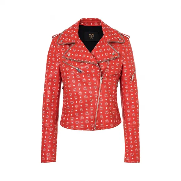 MCM Visetos女士印花皮革骑士外套 MFJ9SMM63AV00M