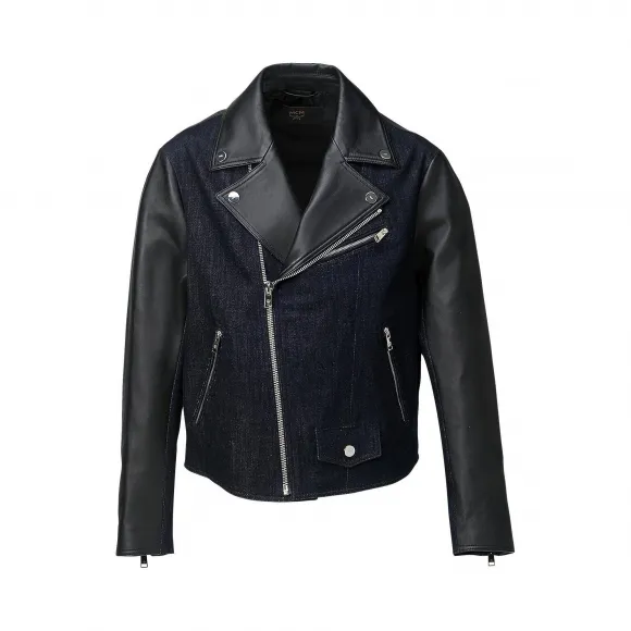 MCM 男士丹宁布及皮革骑士外套 MHJ9SMM05HD00L