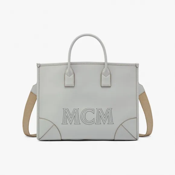 MCM 灰色 | 耳语灰 西班牙小牛皮 München 手提包 MWTCSBO05EI001
