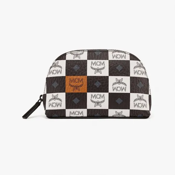 MCM Aren Visetos棋盘格纹化妆包 MYZCATA10BW001