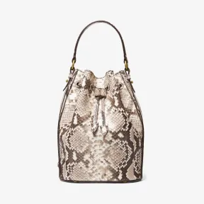 迈克高仕/Michael Kors Monogramme 中号蟒蛇纹压花皮革水桶包 31S1ONOX4E-0121