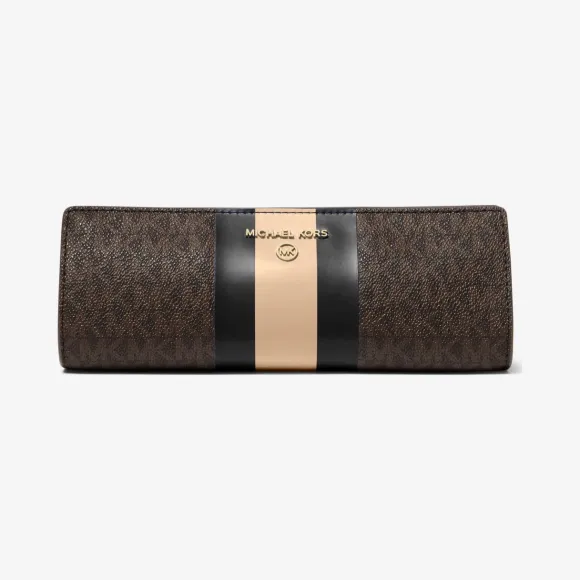 迈克高仕/Michael Kors 小号徽标条纹笔袋 32H1GTMN5B-3199