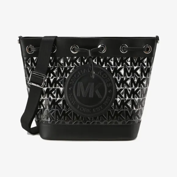 迈克高仕/Michael Kors  黑色 Fulton 中号老花水桶包